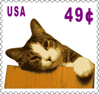 Cat stamp (49 cents)
