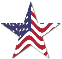 American Flag Star With Drop Shadow