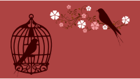 Floral Birds Silhouette