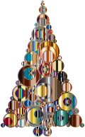 Colorful Abstract Circles Christmas Tree 6 Variation 2