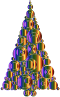 Colorful Abstract Circles Christmas Tree 6 Variation 4 No Background