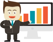 Businessman Pointing To Graph On Monitor