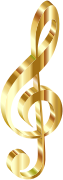 Gold 3D Clef No Background