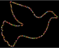 Colorful Trendy Peace Dove 2 Variation 2