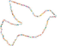 Colorful Trendy Peace Dove 3 No Background
