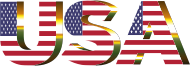 USA Flag Typography Sun Glare No Background