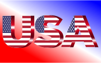 USA Flag Typography Crimson