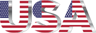 USA Flag Typography Chrome No Background