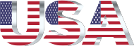 USA Flag Typography Silver No Background