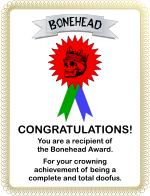 Bonehead Award