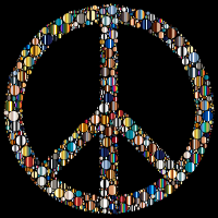 Colorful Circles Peace Sign 16 With Background