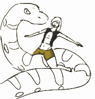 Tux the penguin on a Python with a twist