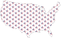 USA Map Star Pattern