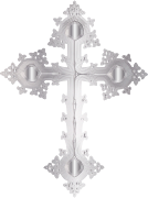 Platinum Ornate Cross No Background