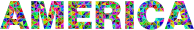 Prismatic Low Poly America Typography