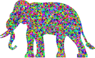 Prismatic Low Poly Elephant