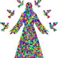 Prismatic Low Poly Jesus Christ