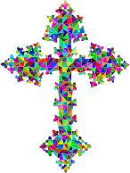 Prismatic Low Poly Ornate Cross