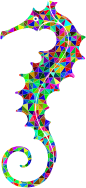 Prismatic Low Poly Seahorse