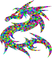 Prismatic Low Poly Tribal Dragon Design