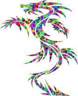 Prismatic Low Poly Tribal Dragon