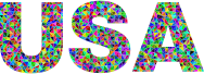 Prismatic Low Poly USA Typography