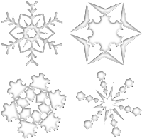 Set Of Four Snowflakes