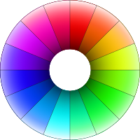 Hue color wheel with lightness gradient