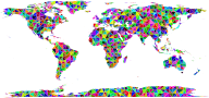 Prismatic Low Poly Triangular World Map