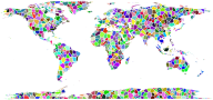 Prismatic Tiled World Map