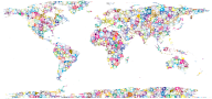Sweet Tiled World Map No Background
