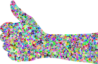 Prismatic Tiled Thumbs Up Hand