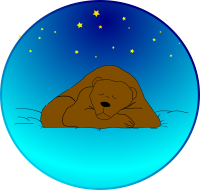 Sleeping bear under the stars