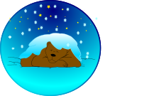 Sleeping bear under the snow