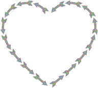 Prismatic Low Poly Arrow Heart