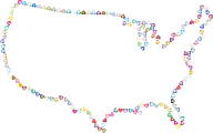 Prismatic Hearts United States Map 3