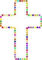 Prismatic Hearts Cross