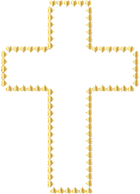 Golden Cross Hearts No Background
