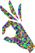 Prismatic Low Poly OK Perfect Hand Sign Emoji 3