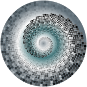 Grayscale Swirling Circles Vortex Variation 7