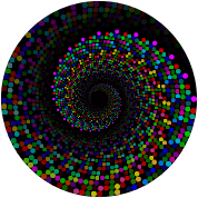 Colorful Swirling Circles Vortex With Background