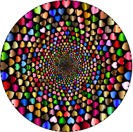 Colorful Hearts Vortex 12 Variation 2 With Background