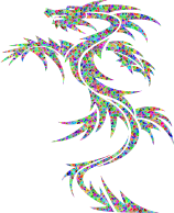 Prismatic Low Poly Tribal Dragon High Detail