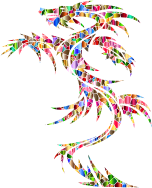 Polychromatic Tiled Tribal Dragon