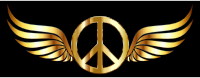 Gold Peace Sign Wings