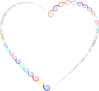 Colorful Spirals Heart 2