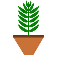POTTED PLANT- Leaves only-3-color-with-space-on-pot