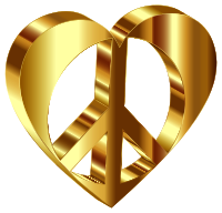 3D Peace Heart Mark II Gold Variation 2 Enhanced Contrast