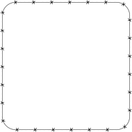 Barbed Wire Rounded Square Frame Border