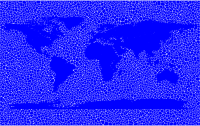 Inverse Tiled Wireframe World Map Blue